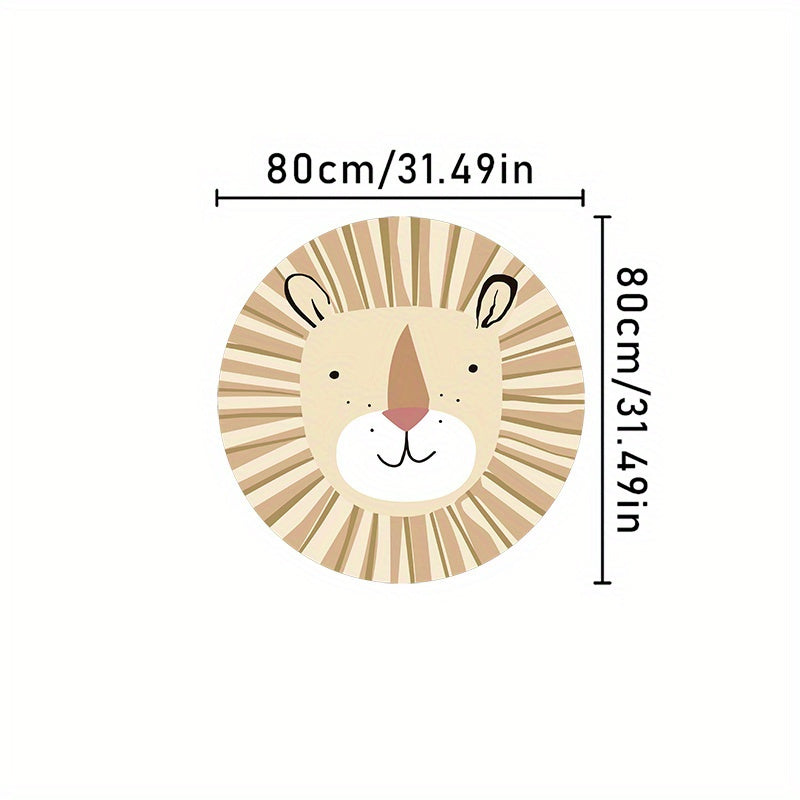 Tapis rond enfant 140 cm, lion, girafe ou système solaire