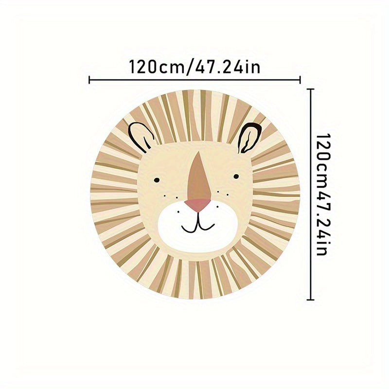 Tapis rond enfant 140 cm, lion, girafe ou système solaire
