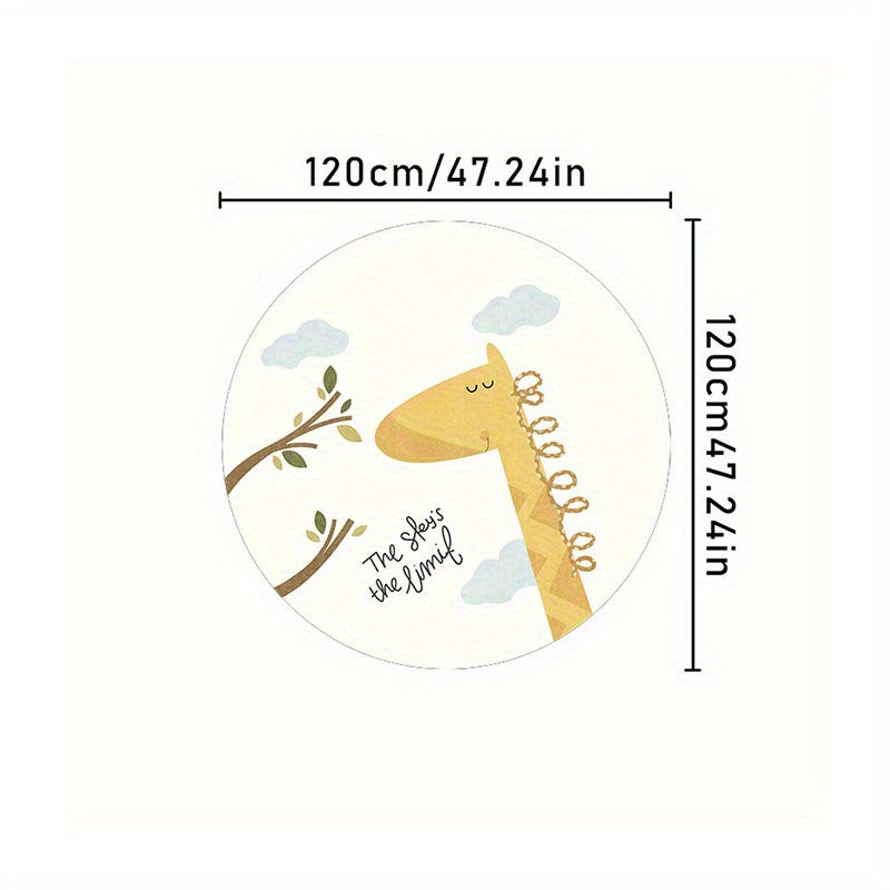 Tapis rond enfant 140 cm, lion, girafe ou système solaire