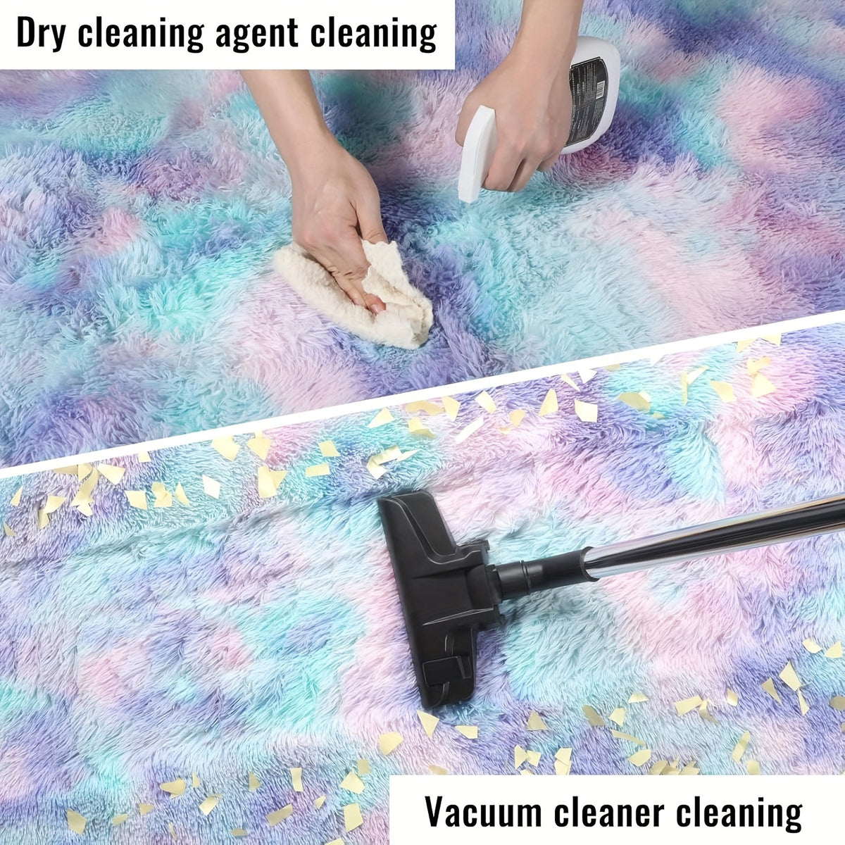Tapis rond enfant tie-dye pastel, lavable, jusqu'à 200 cm