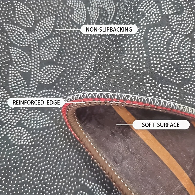 Tapis rond ethnique bleu et rouge patiné, Ø 100 à 200 cm