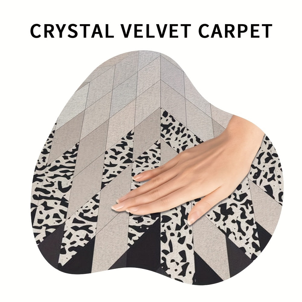Tapis rond étoile noire et greige, trois diamètres au choix
