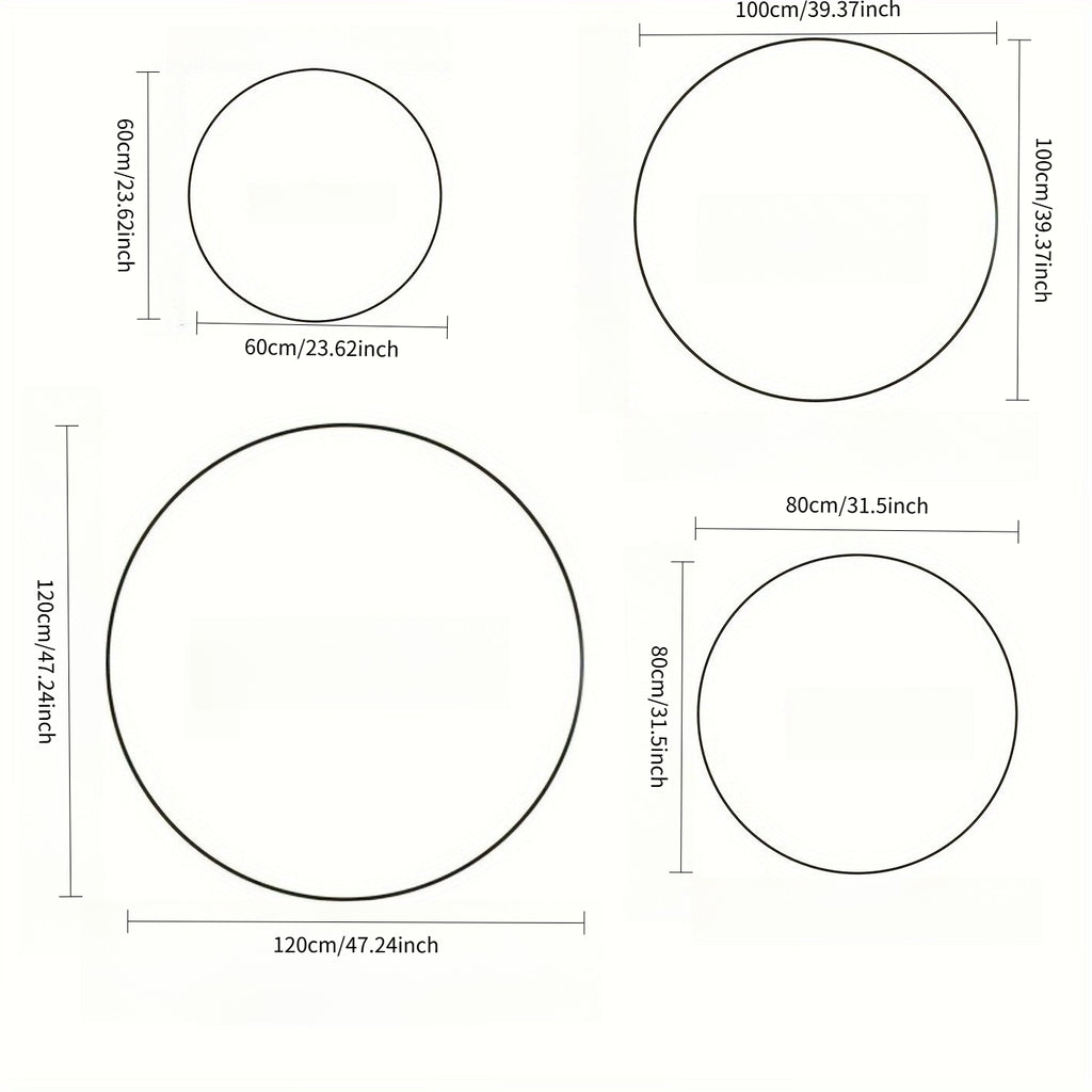 Tapis rond d'extérieur beige, dos PVC et boucle tressée