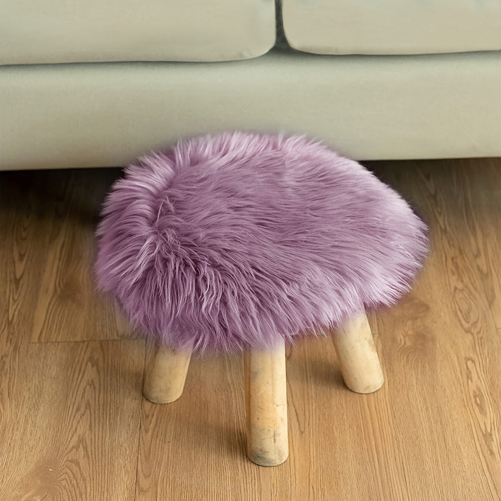 Tapis rond fausse peau de mouton, huit coloris, Ø 30 ou 40 cm