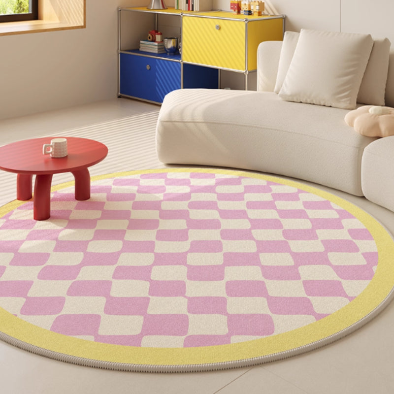 Tapis rond à bordure graphique, quatre motifs, Ø 80 à 180 cm