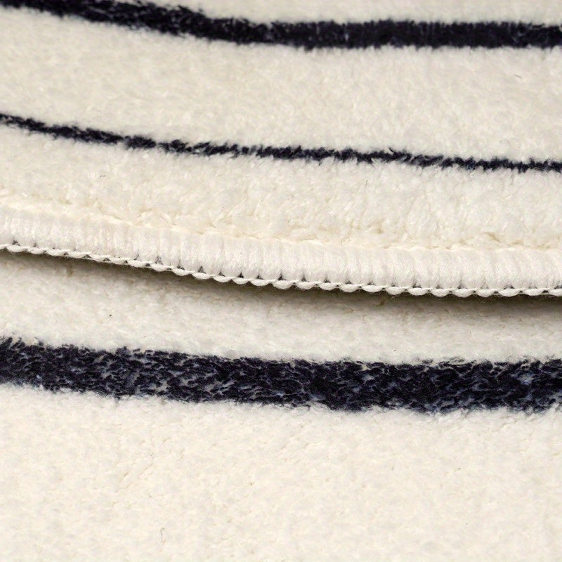 Tapis rond gravure botanique ivoire, dos vinyle, Ø 200 cm