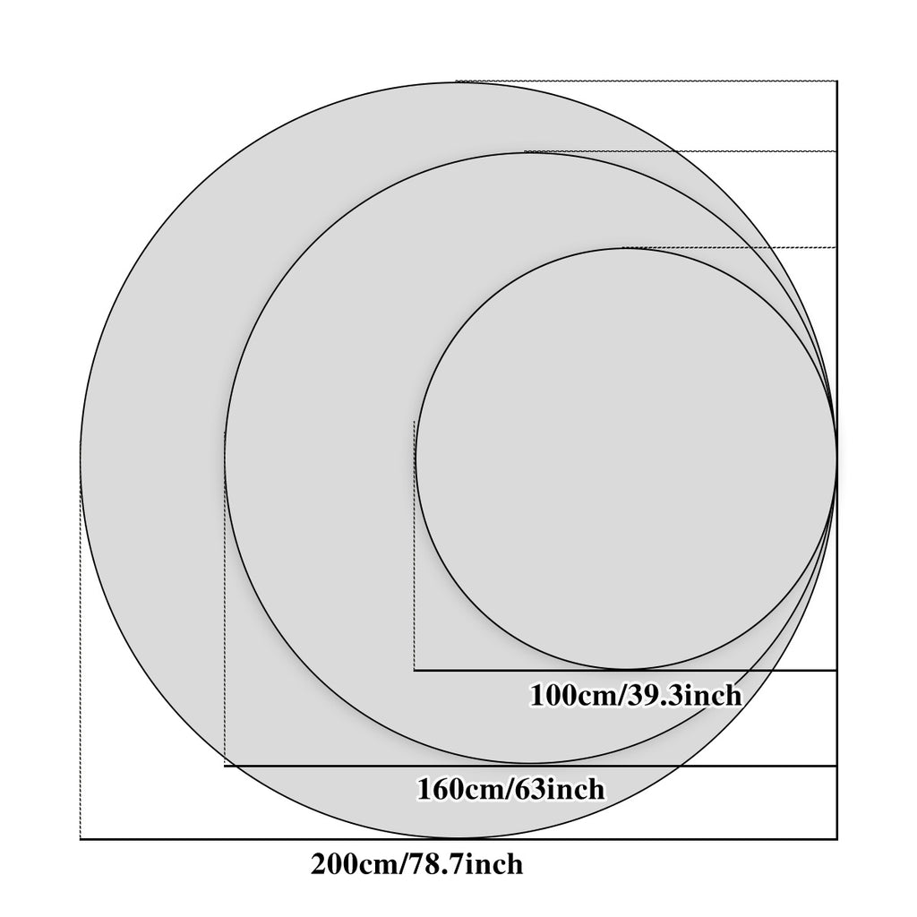 Tapis rond greige à rayons concentriques, effet cachemire