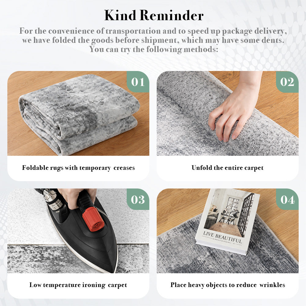Tapis rond gris à anneau crème, neuf diamètres de 65 à 160 cm