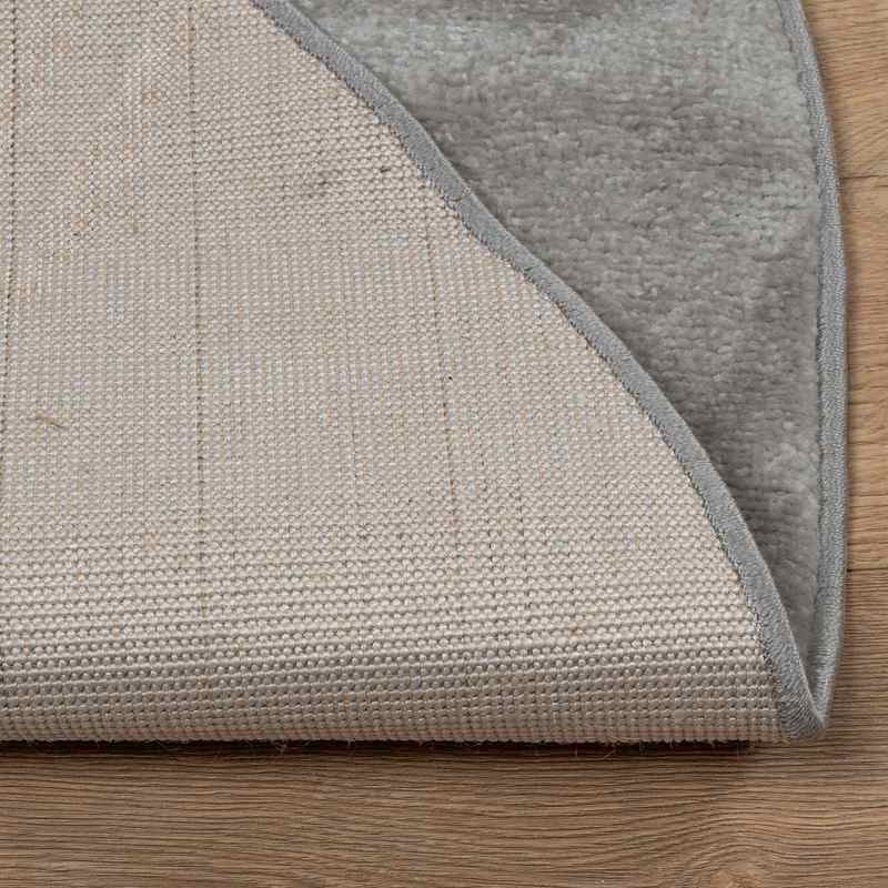 Tapis rond gris à arceaux sculptés dans le poil, Ø 160 cm