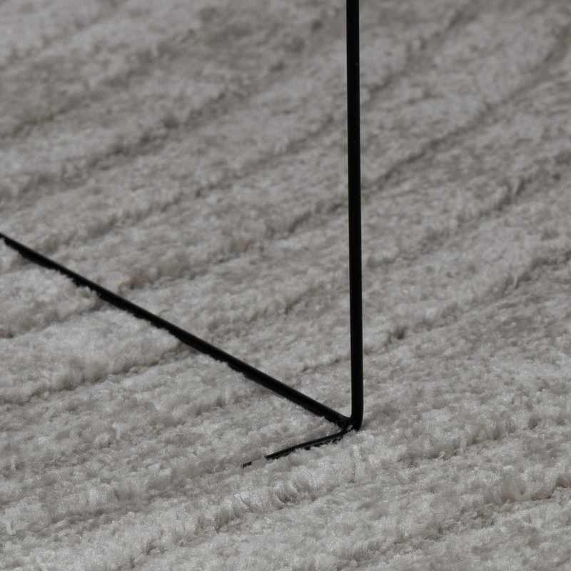 Tapis rond gris à arceaux sculptés dans le poil, Ø 160 cm