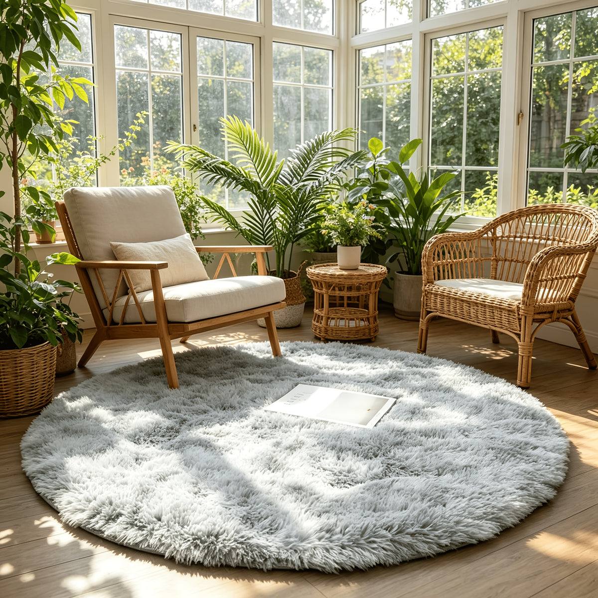 【Gris clair】 / Taille Extra Large Ronde de 200cm