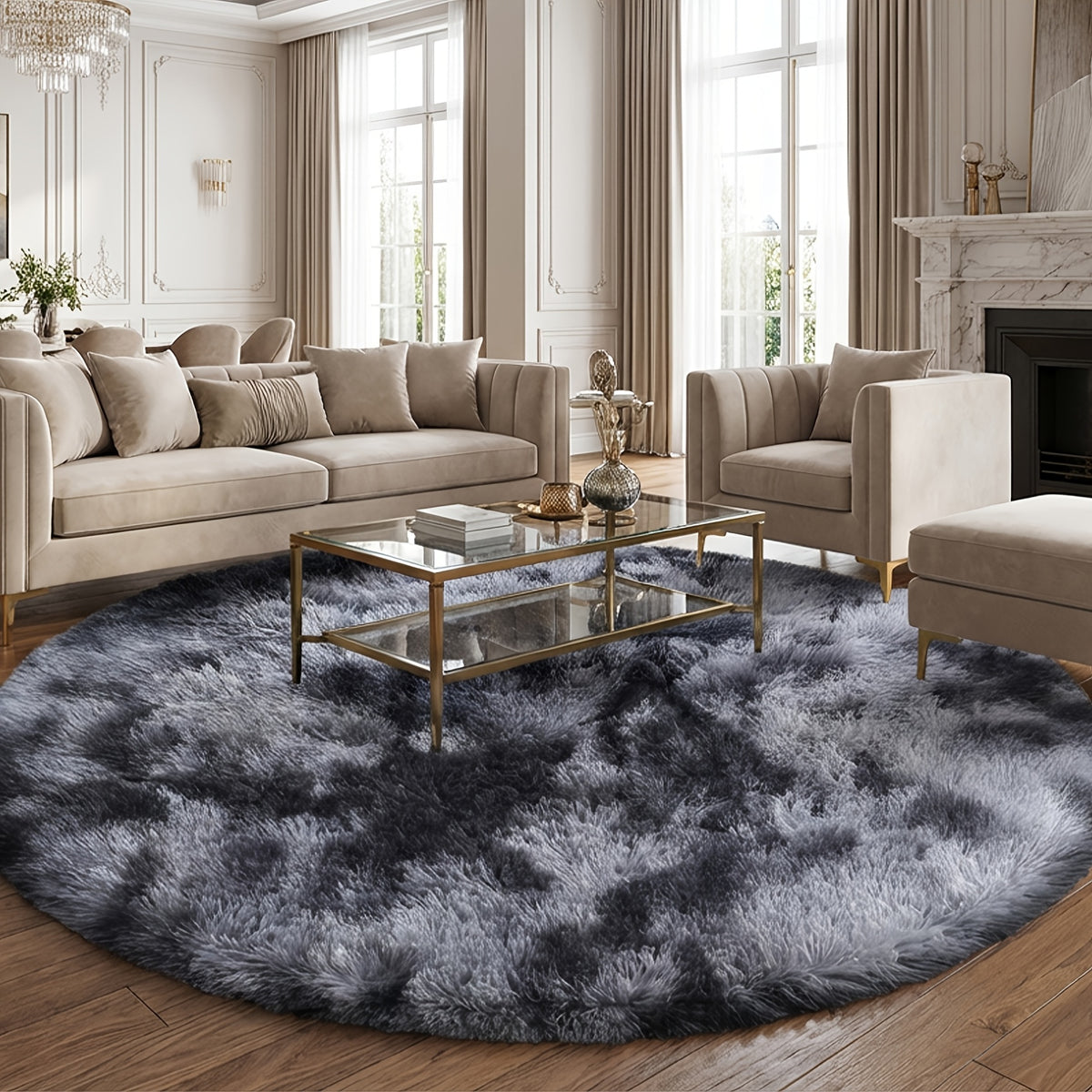 Tie-dye Dark Gray / 176.23 x 176.23 cm / 69.38 x 69.38 pouces