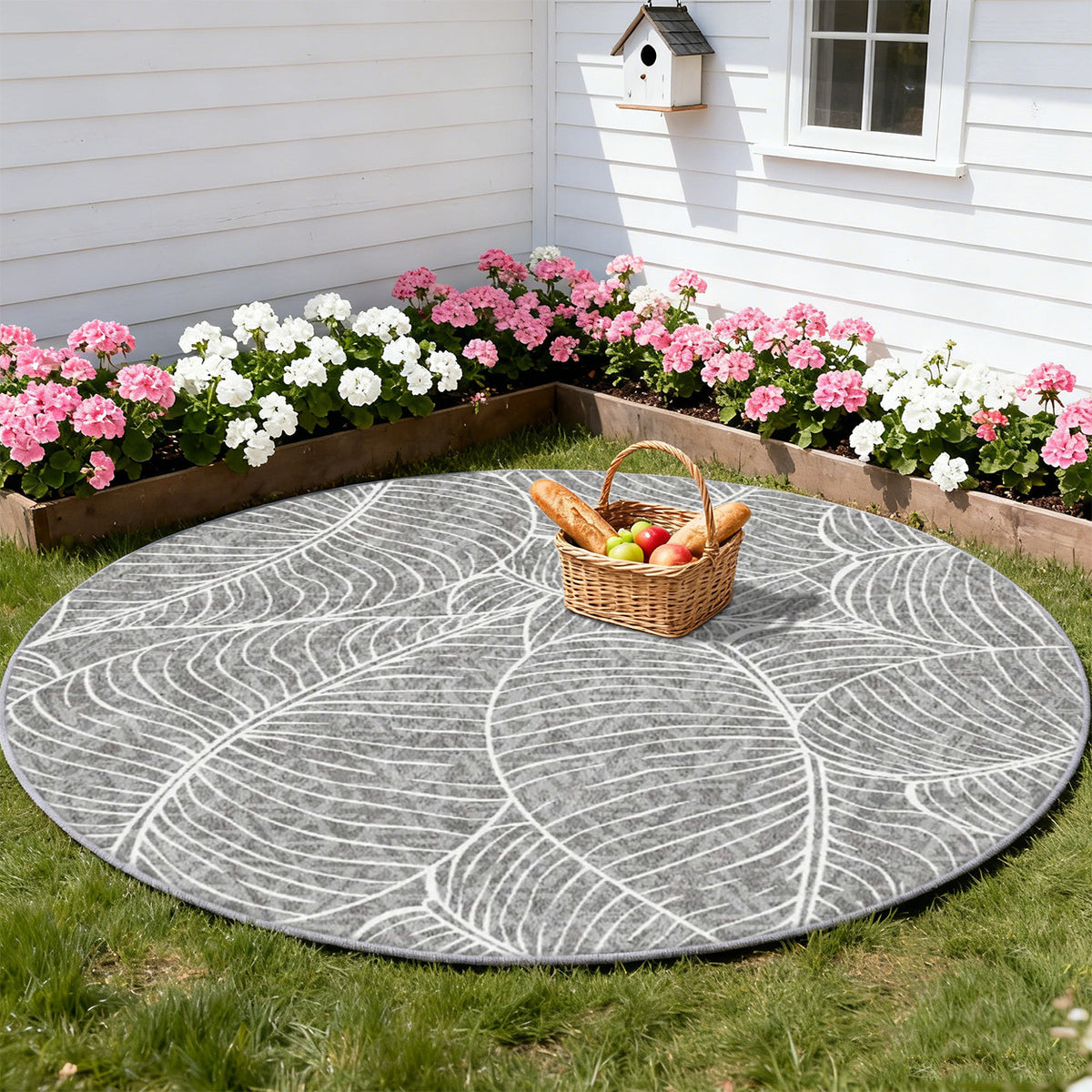 Tapis rond à nervures