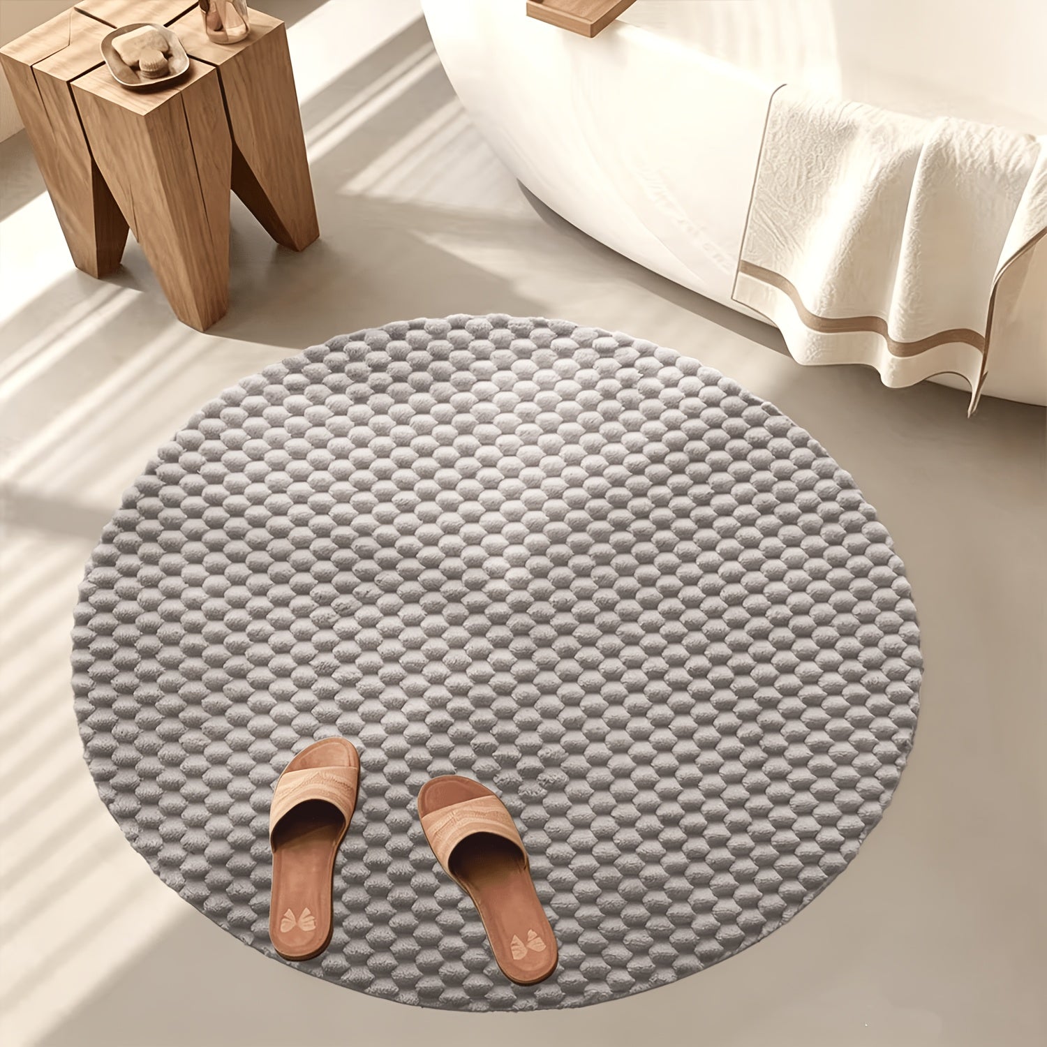 Gris, Rond - 49,73 cm/19,68 pouces Image