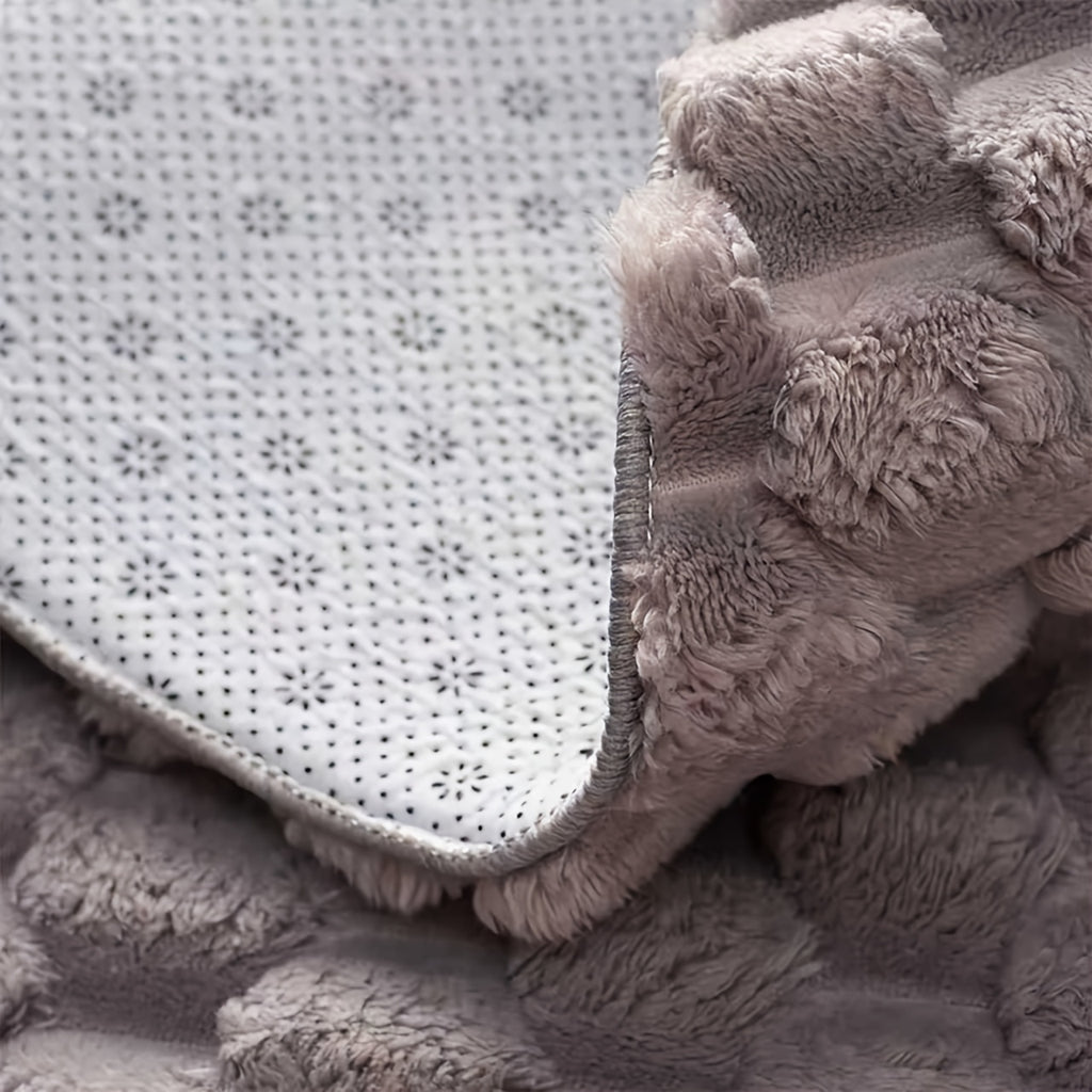 Tapis rond gris à texture de bulles en relief, Ø 50 à 100 cm