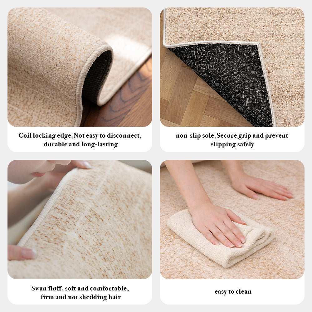 Tapis rond imprimé patchwork façon peau, brun et blanc cassé