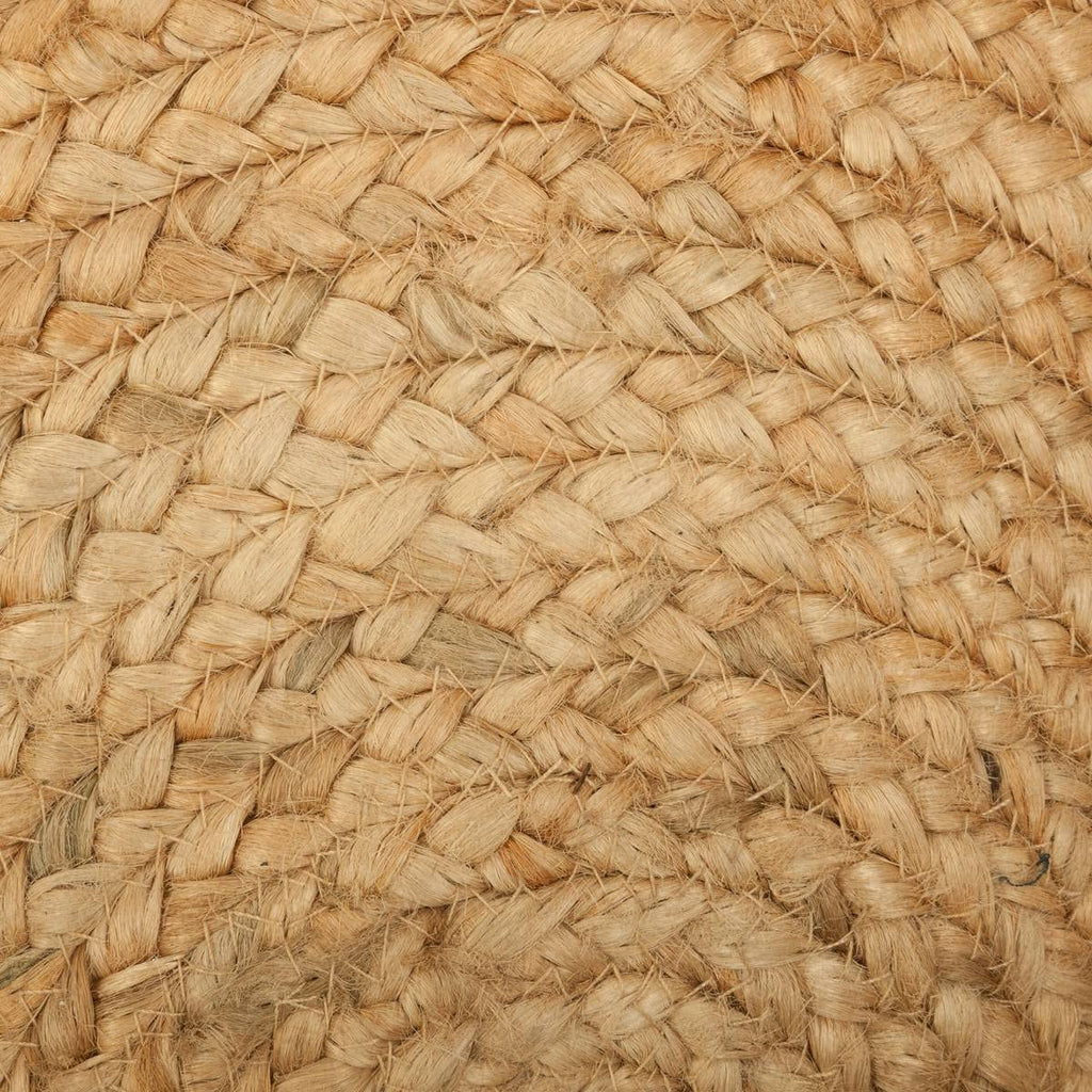 Tapis rond en jute naturel de 120 cm, motif soleil ajouré
