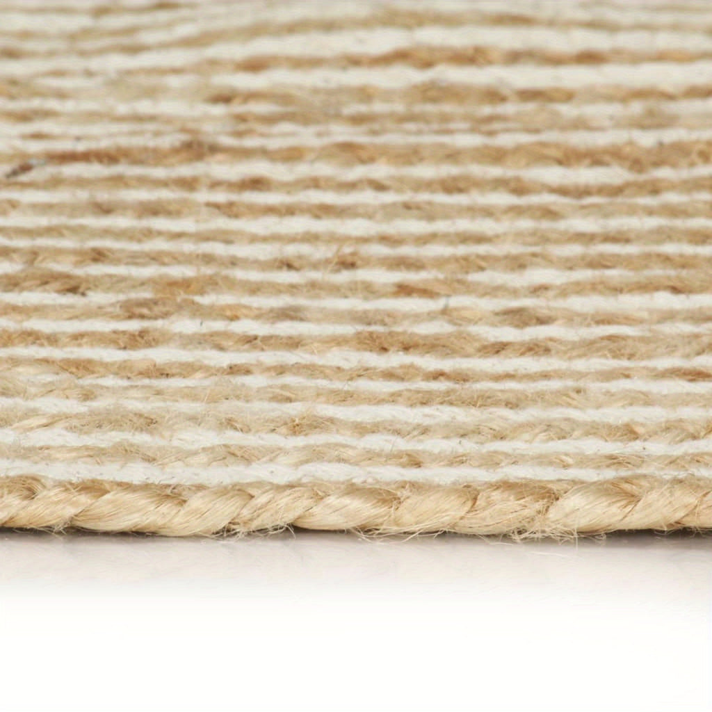 Tapis rond en jute 90 cm à spirale écrue, esprit scandinave