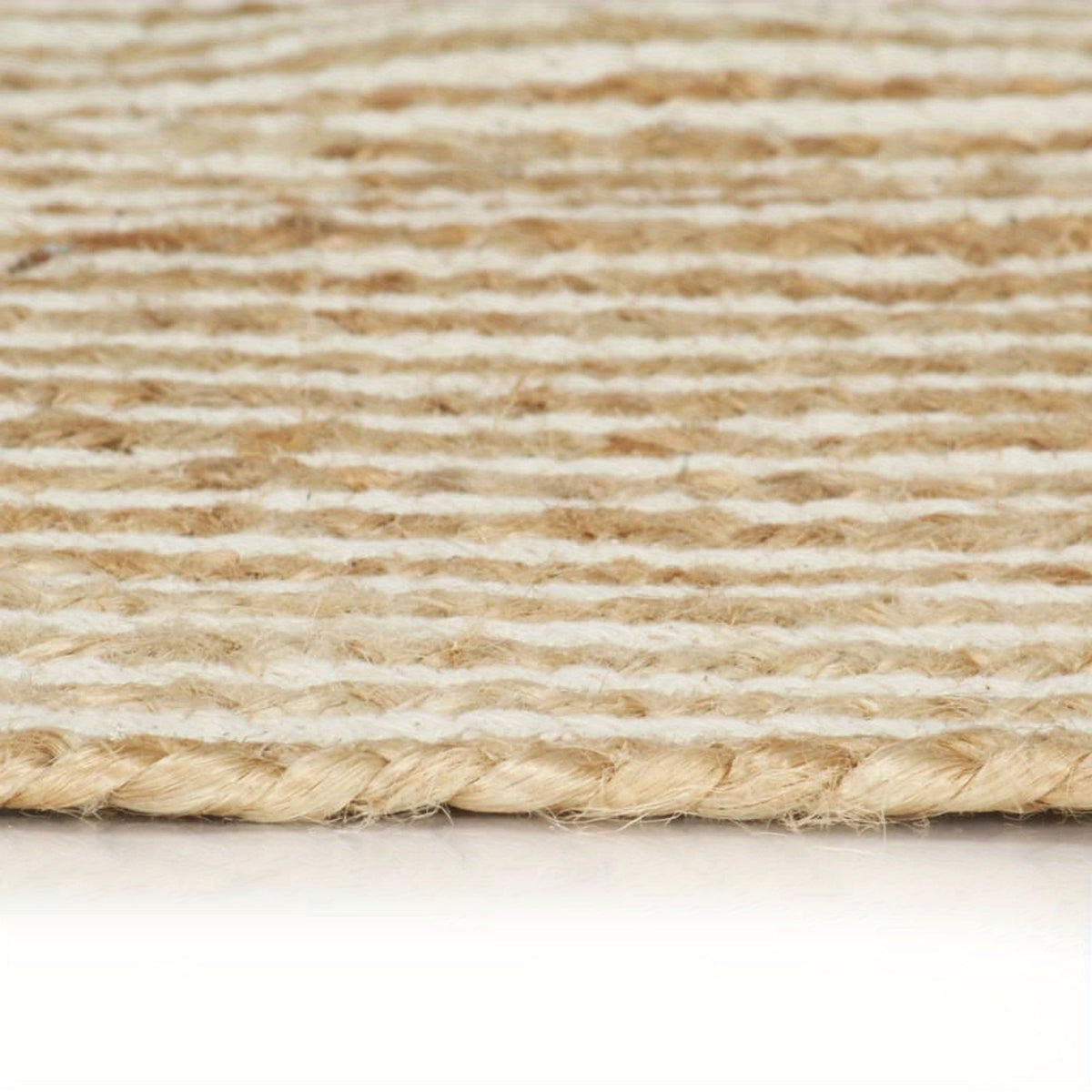 Tapis rond en jute 90 cm à spirale écrue, esprit scandinave