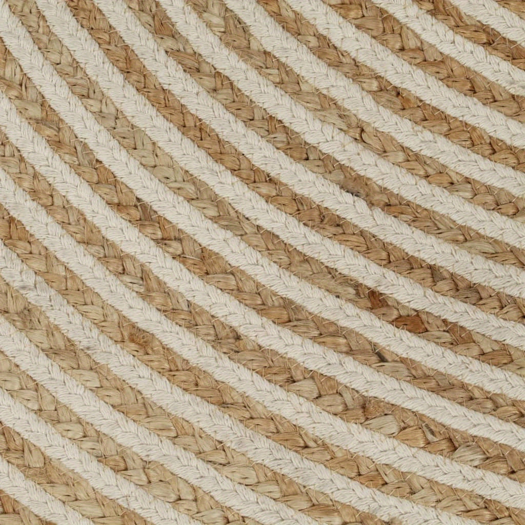 Tapis rond en jute 90 cm à spirale écrue, esprit scandinave