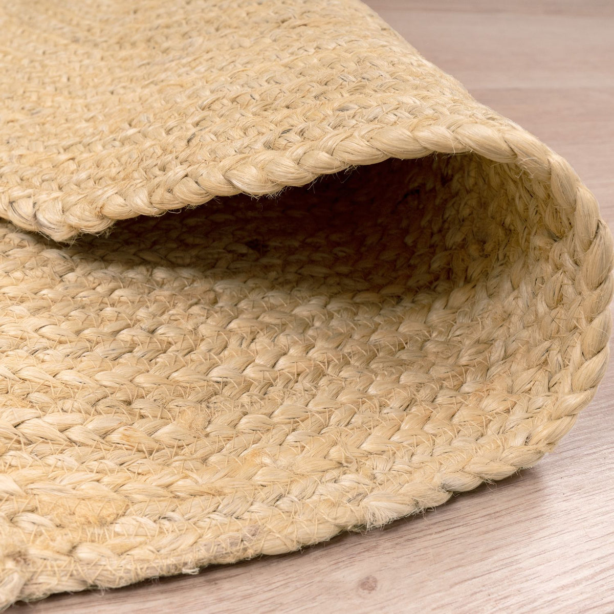 Tapis rond en jute tressé, quatre coloris et cinq tailles