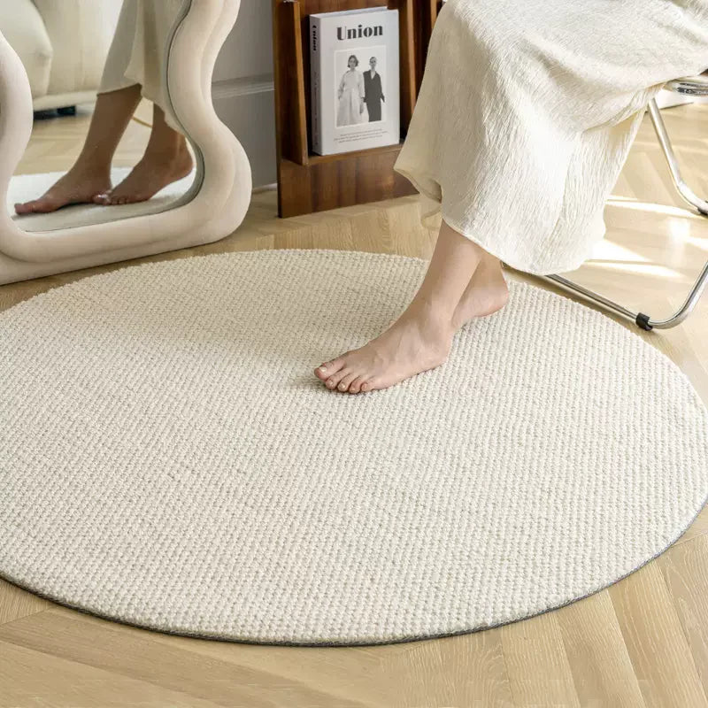 Tapis rond en laine bouclée, six diamètres jusqu'à 400 cm