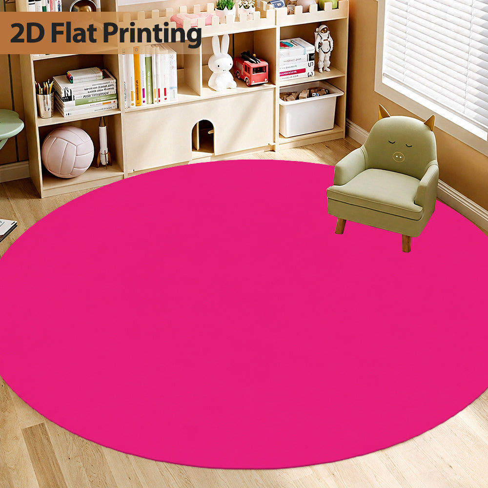 Tapis rond magenta uni, velours coupé, Ø 160 ou Ø 200 cm