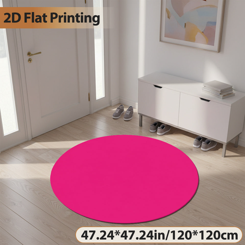 Tapis rond magenta uni, velours coupé, Ø 160 ou Ø 200 cm