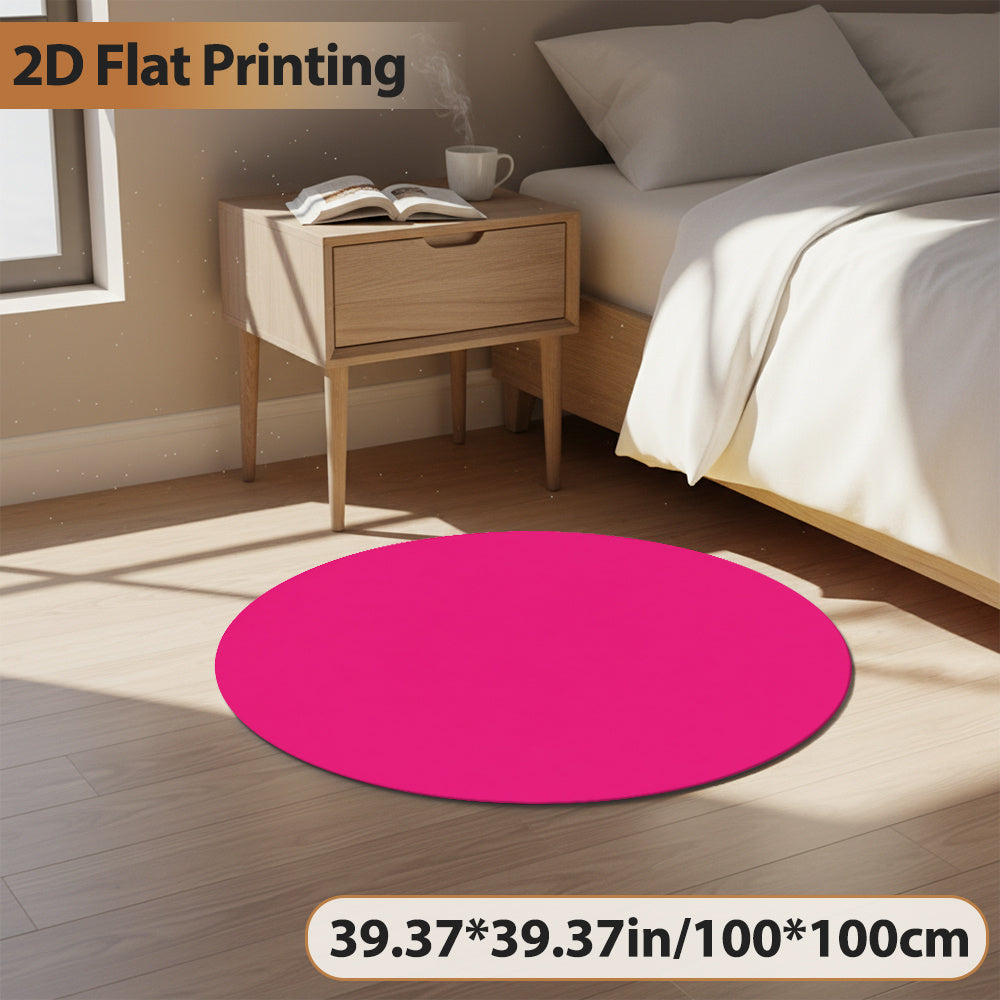 Tapis rond magenta uni, velours coupé, Ø 160 ou Ø 200 cm