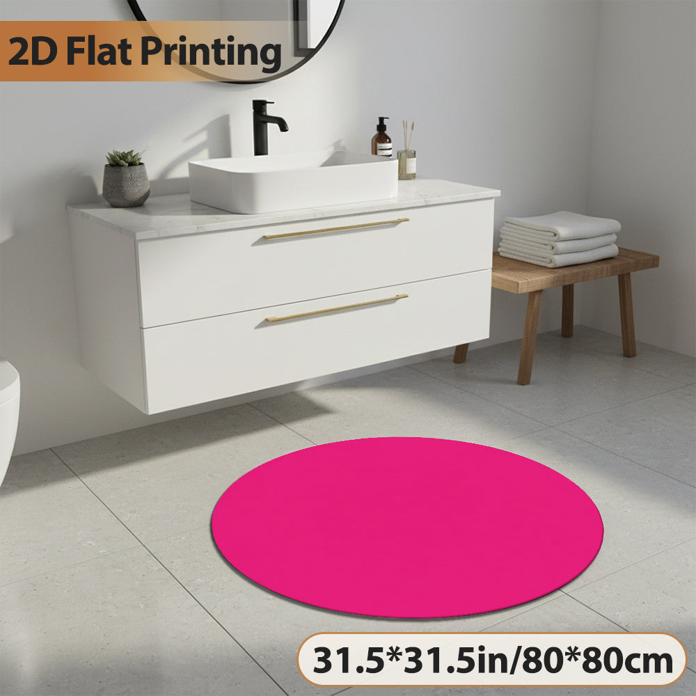 Tapis rond magenta uni, velours coupé, Ø 160 ou Ø 200 cm