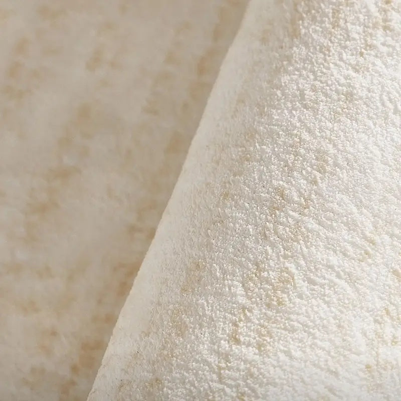 Tapis rond à rosace de lattes marquetées, beige et noisette