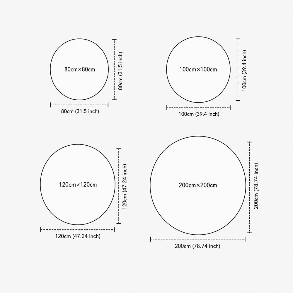 Tapis rond marron à effet paille tressée, six diamètres