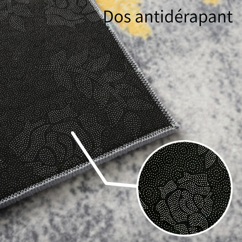 Tapis rond à motif berbère blanc sur gris, Ø 80 à 200 cm
