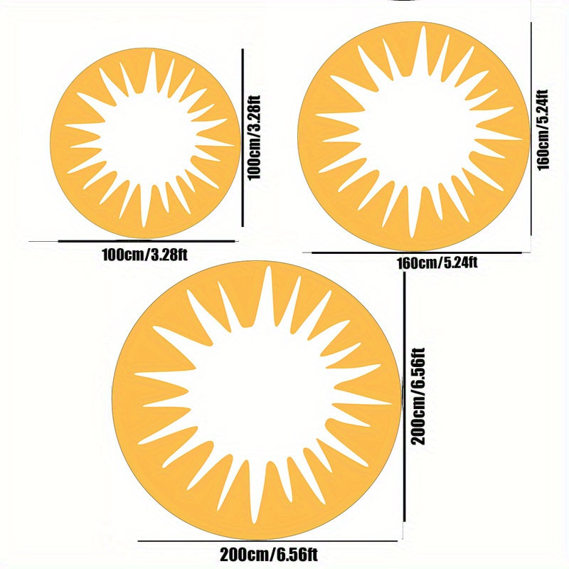 Tapis rond motif soleil, six coloris et trois diamètres