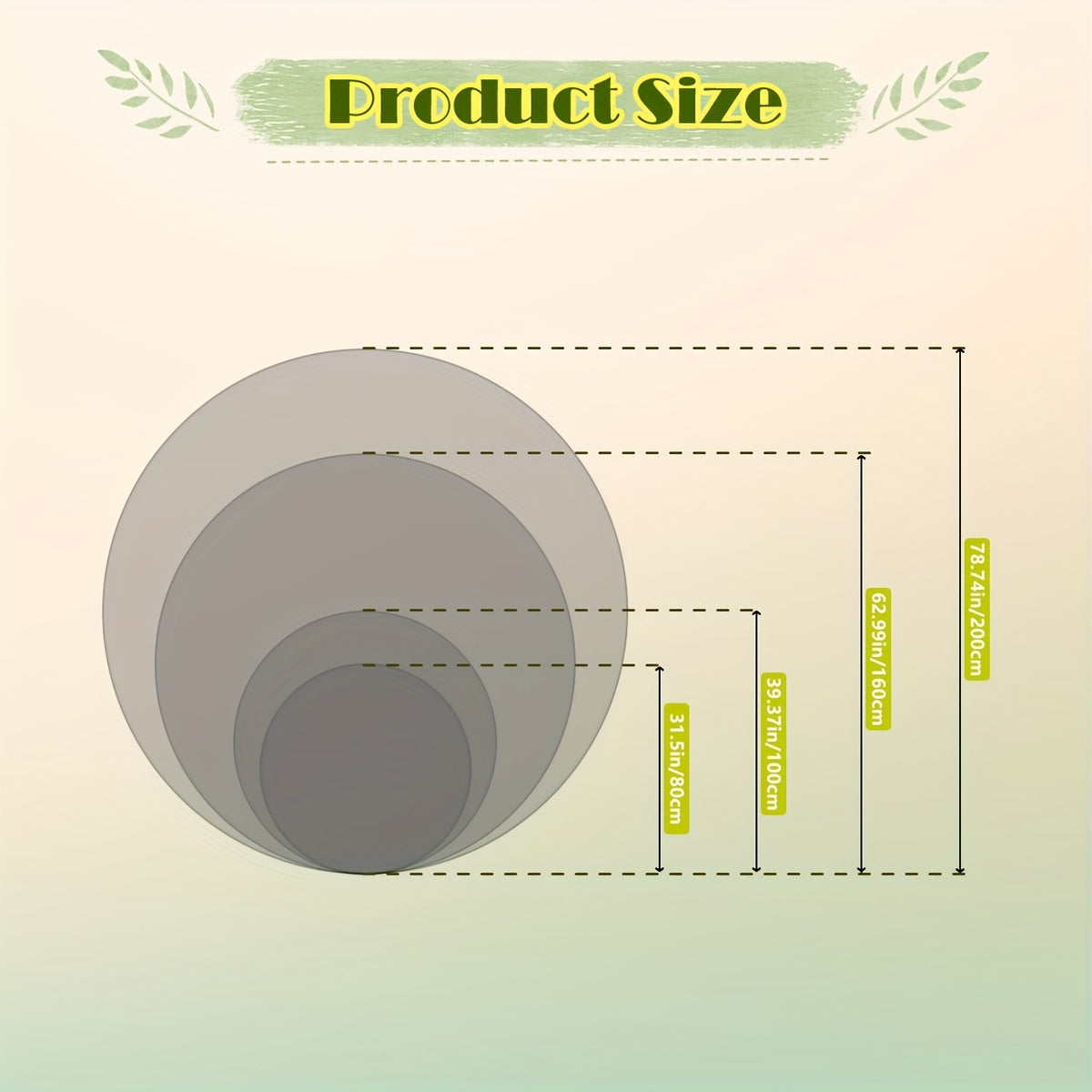 Tapis rond multicolore motif abstrait vert, ocre et anthracite