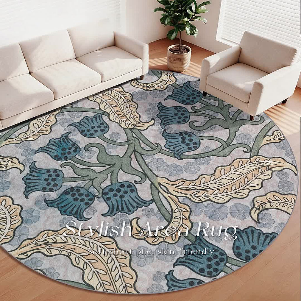 Tapis rond noir et blanc à losanges, velours Ø 80 à 200 cm