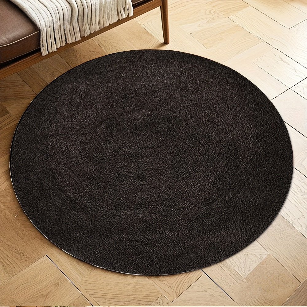 Tapis rond noir charbon uni, flanelle 700 g/m², 3 diamètres