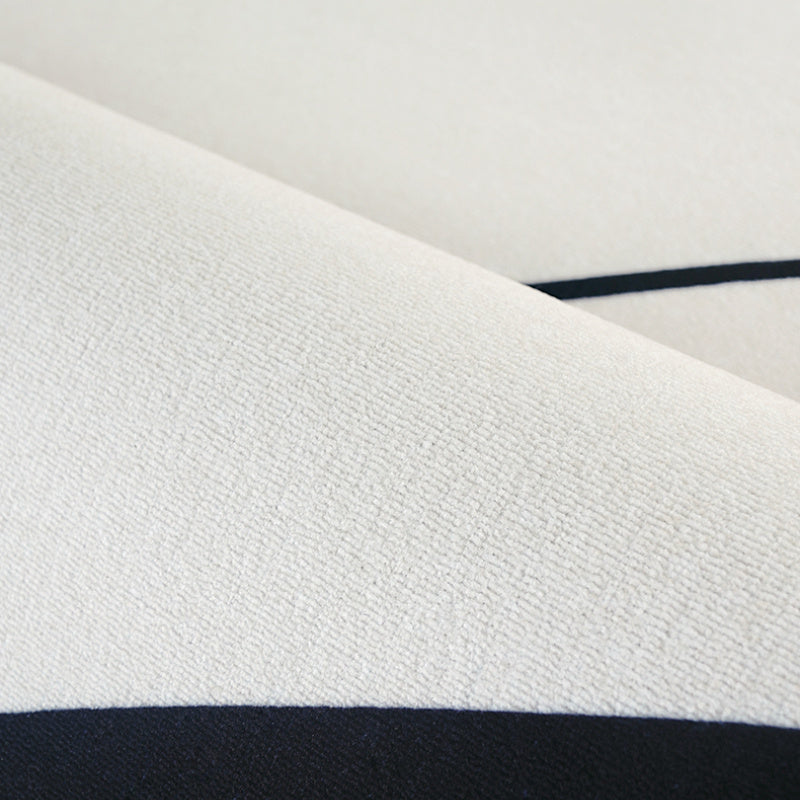 Tapis rond noir à quatre dragons blancs, dos en vinyle épais