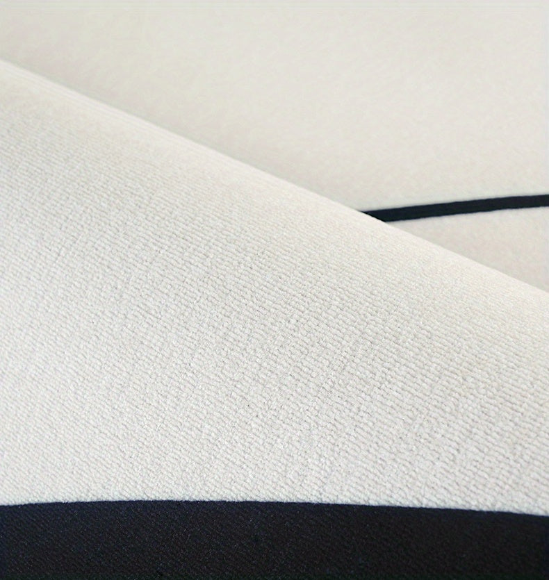 Tapis rond noir à quatre dragons blancs, dos en vinyle épais