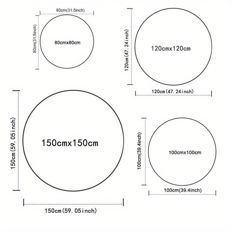 Tapis rond noir à grands yeux de dessin animé, Ø 80 à 150 cm