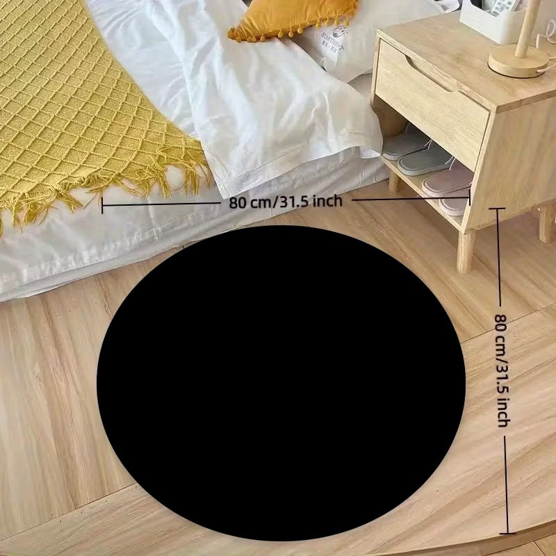 Tapis rond noir uni pour batterie, Ø 160 ou 180 cm au choix
