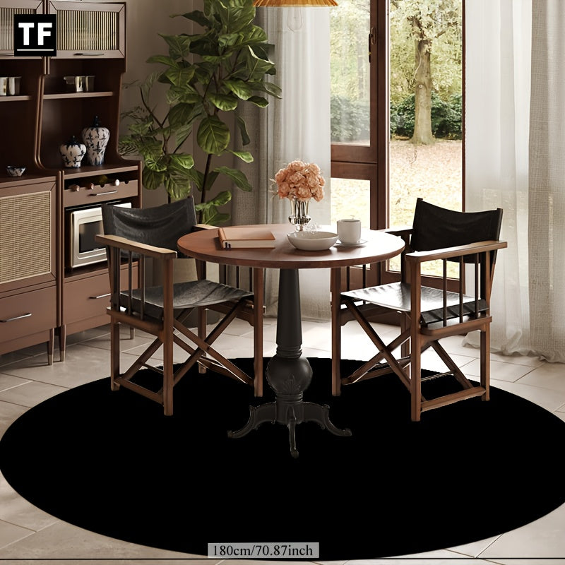 Tapis rond noir uni pour batterie, Ø 160 ou 180 cm au choix