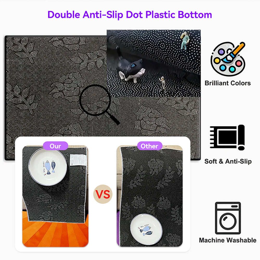 Tapis rond orange brûlé à rayonnement discret, huit cotes