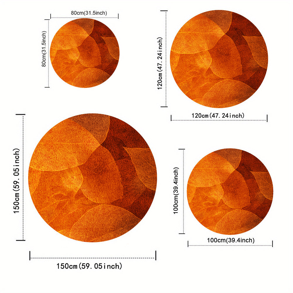Tapis rond orange à pétales, dos à pois, Ø 80 à Ø 160 cm