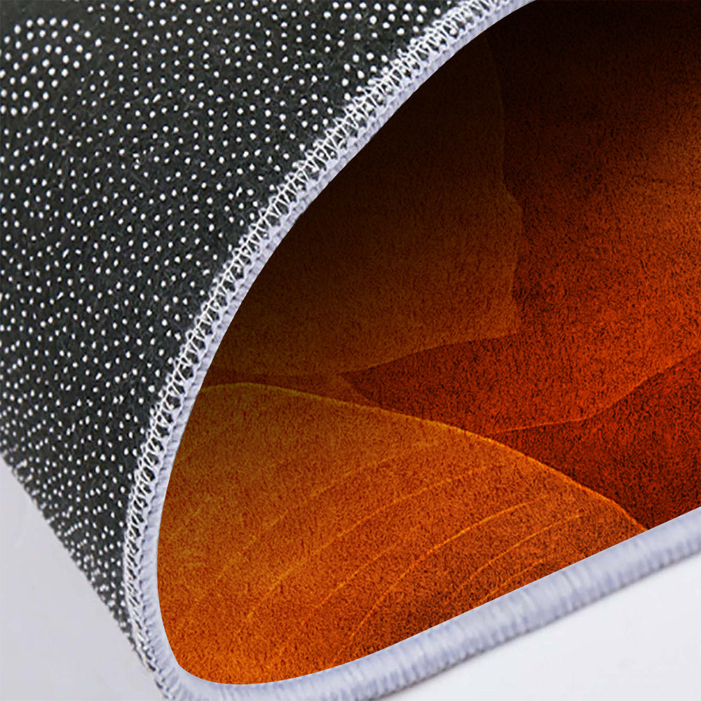 Tapis rond orange à pétales, dos à pois, Ø 80 à Ø 160 cm