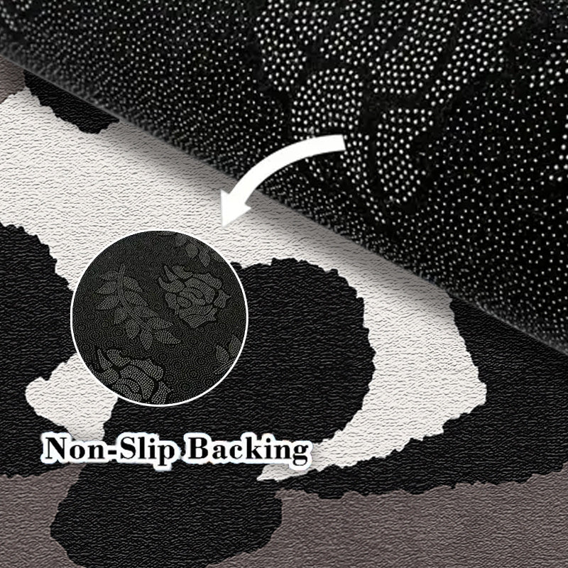 Tapis rond panda gris anthracite, base pointue, Ø 180 cm