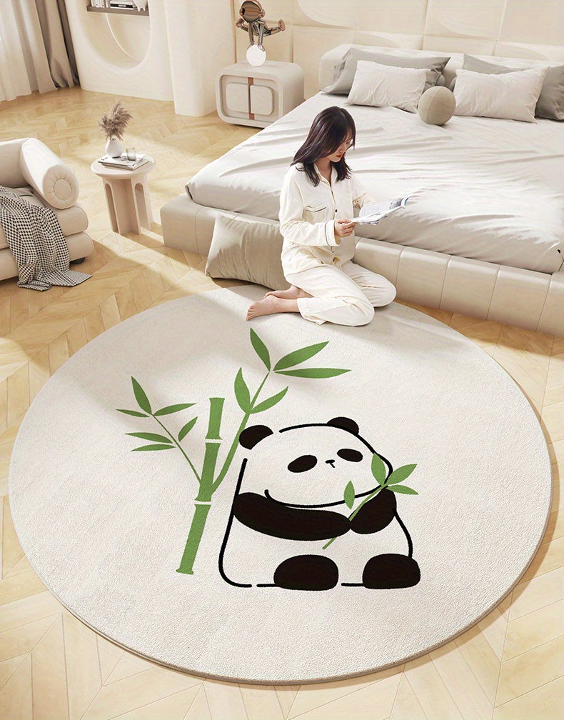 Tapis rond panda ivoire, deux motifs au choix, Ø 120 cm