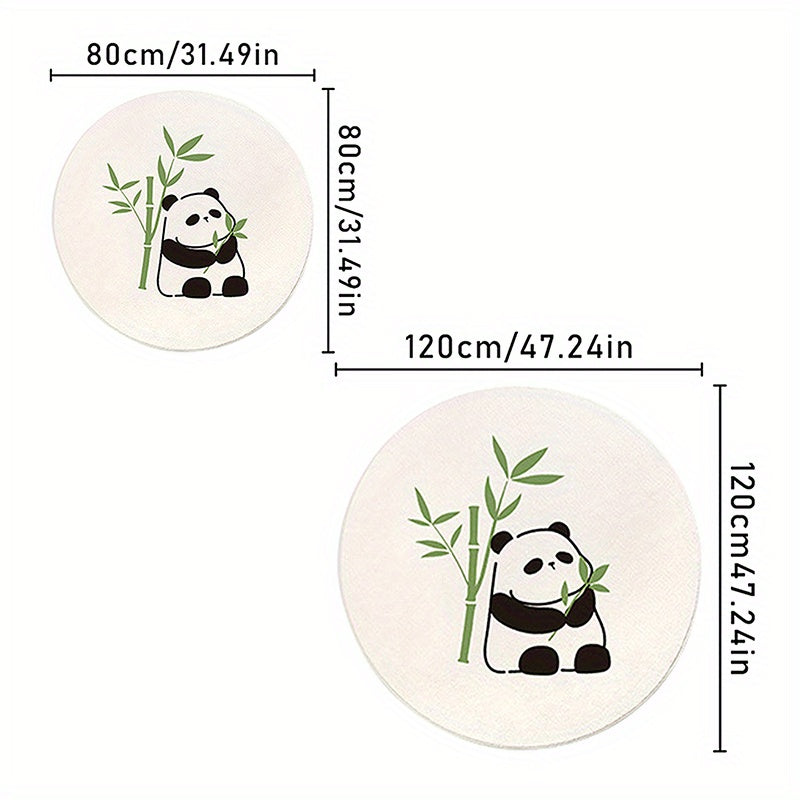 Tapis rond panda ivoire, deux motifs au choix, Ø 120 cm