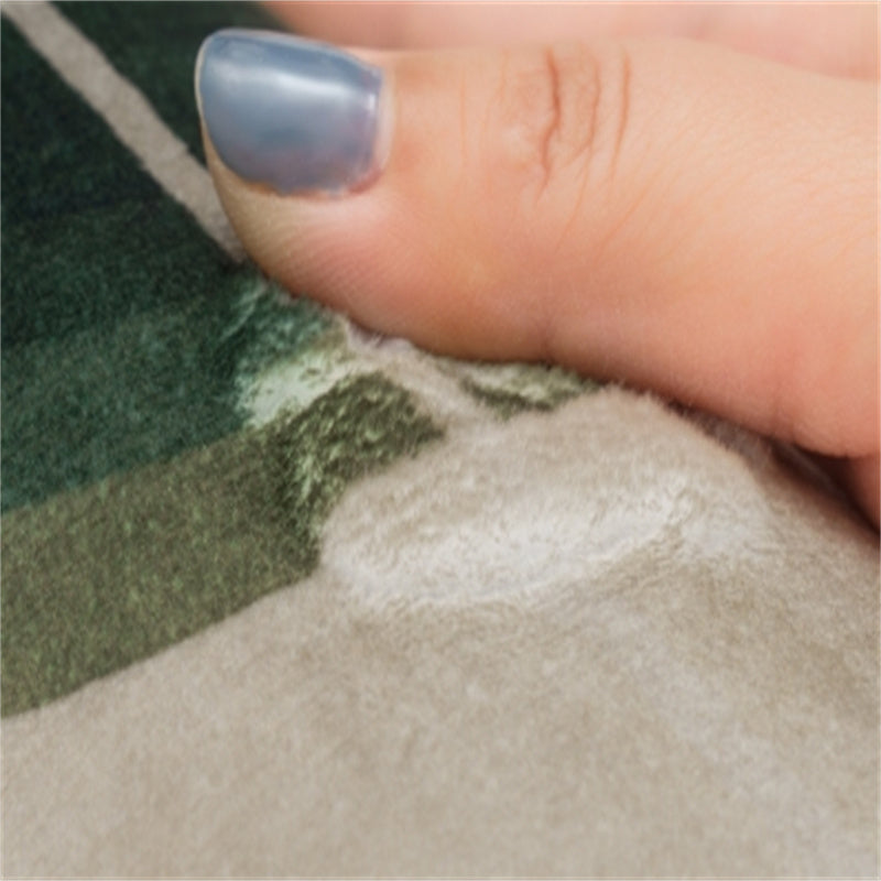 Tapis rond panda vert ou gris, dos vinyle et lavage machine