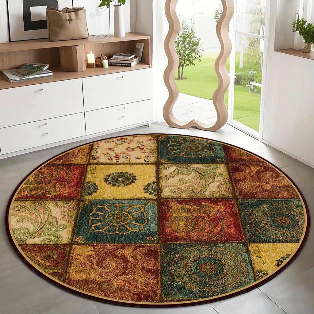 Tapis rond patchwork à médaillons colorés, 80 — vue 6